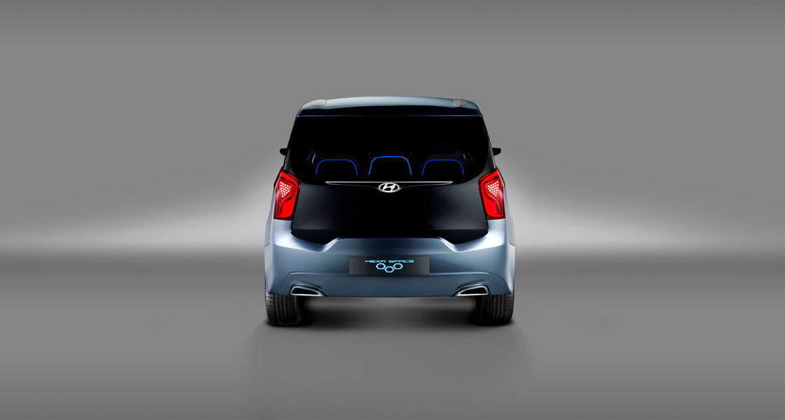 Rear view of blue Hexa Space