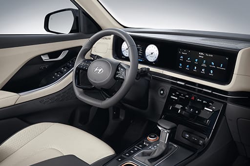 Dual tone noble brown and haze navy interiors
