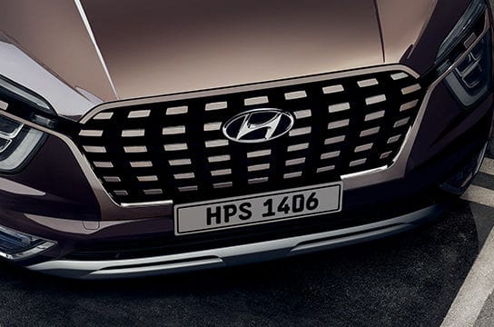 Signature cascading grille with dark chrome finish LED headlamps with LED DRLs
