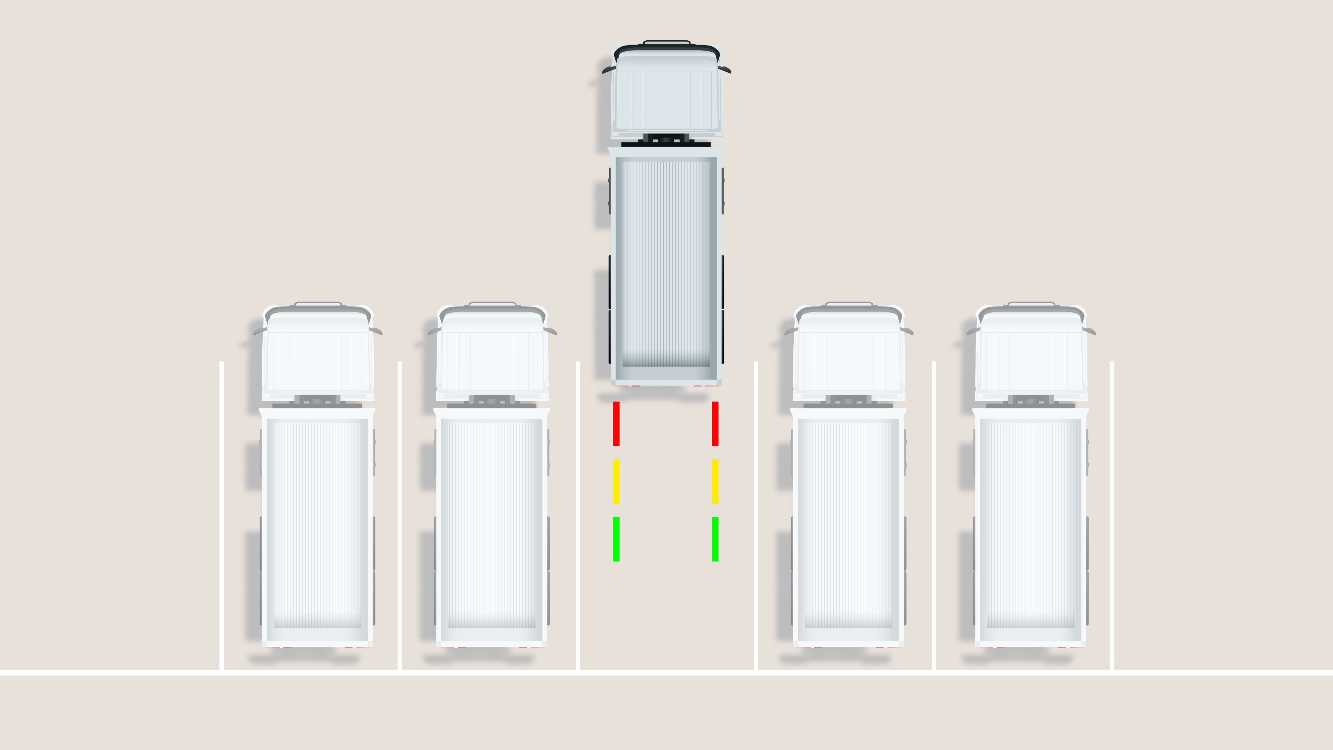 Rear view camera with guidelines