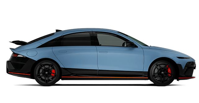 Hyundai IONIQ 6 N side profile in performance blue