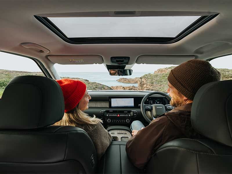 Enjoy the premium interior of the Hyundai PALISADE, featuring a panoramic sunroof, spacious cabin, advanced technology, and comfort-focused design for every journey.