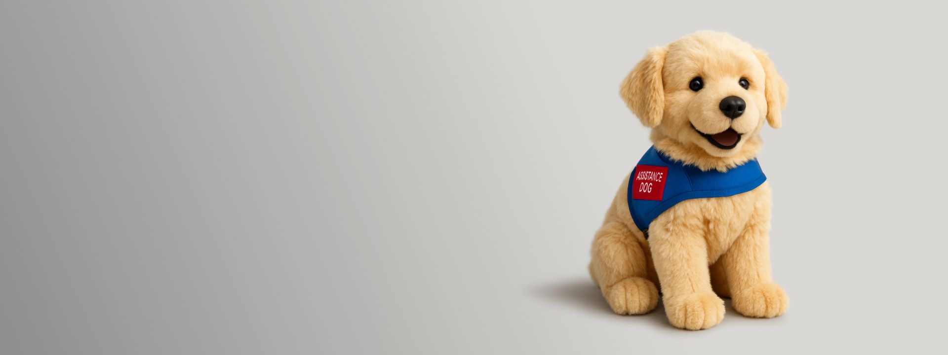 Hero image showcasing Hyundai Help for Kids’ partnership with Assistance Dogs, featuring a friendly assistance dog wearing a blue vest.