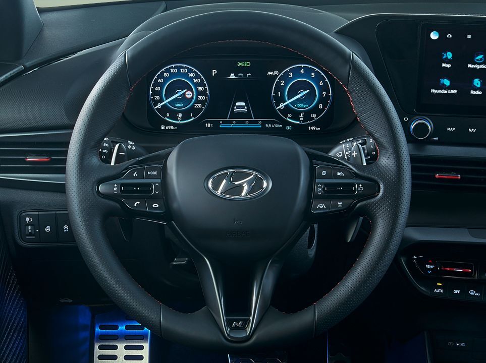 nuevo i20 n line-volante de cuero