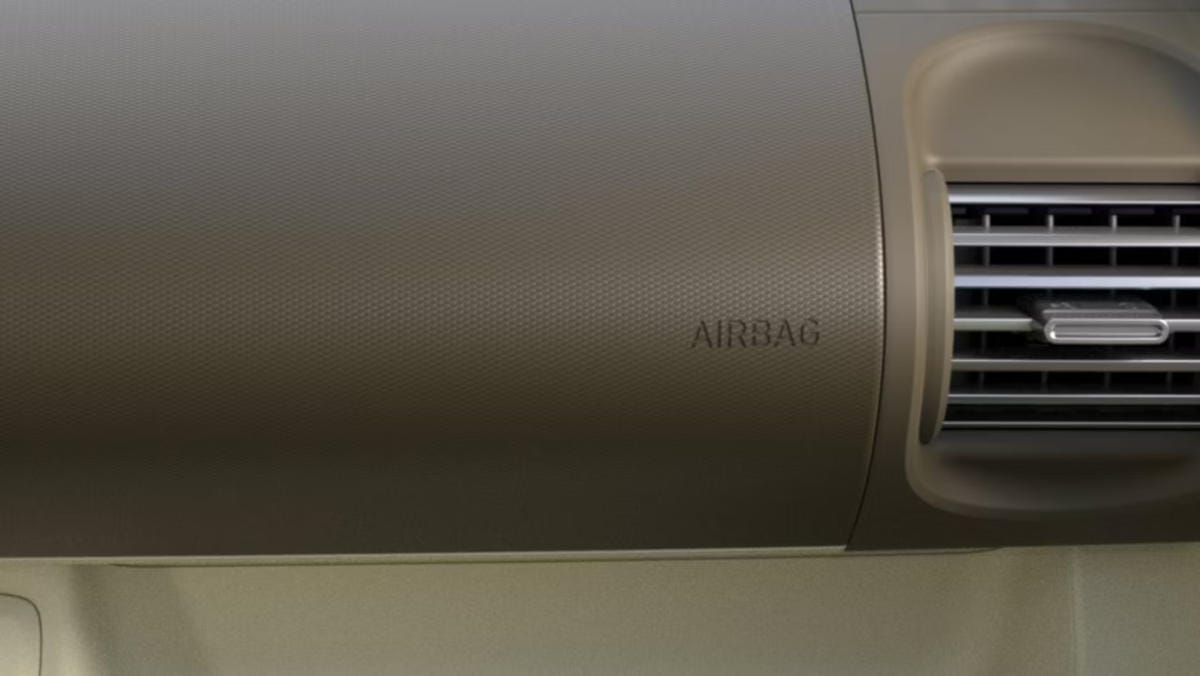 Detalle del airbag del salpicadero del nuevo coche eléctrico compacto Hyundai INSTER.