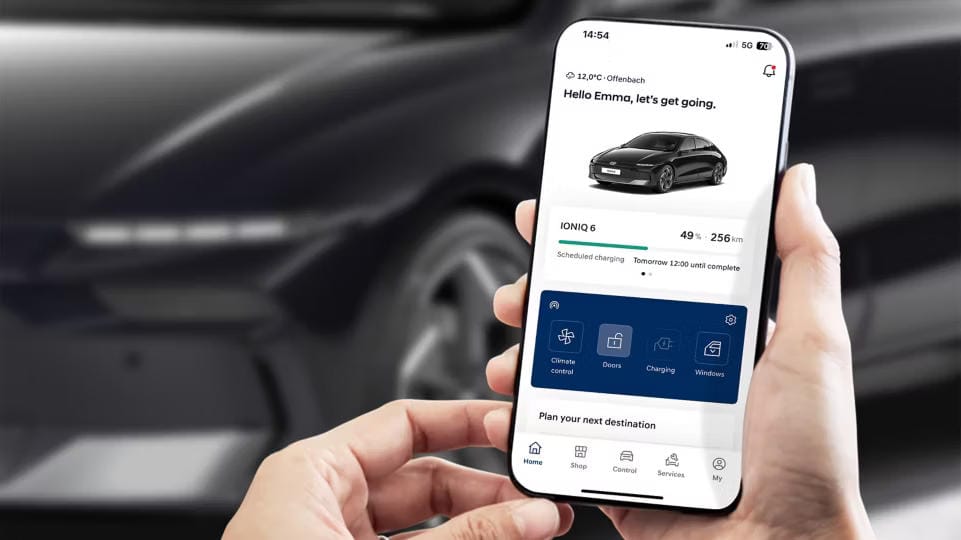 Prestaciones de la app Bluelink® para mayor confort eléctrico.
