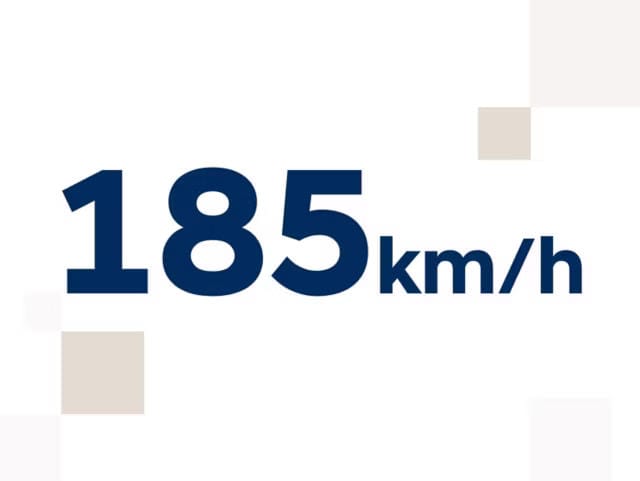Velocidad máxima de 185 km/h.