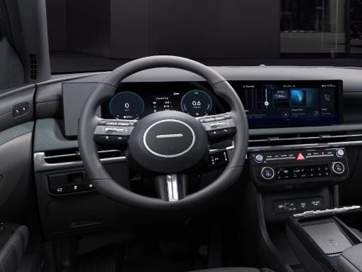 Volante y panel digital del Hyundai TUCSON. 