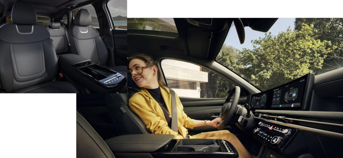 Una mujer conduciendo el Hyundai TUCSON.