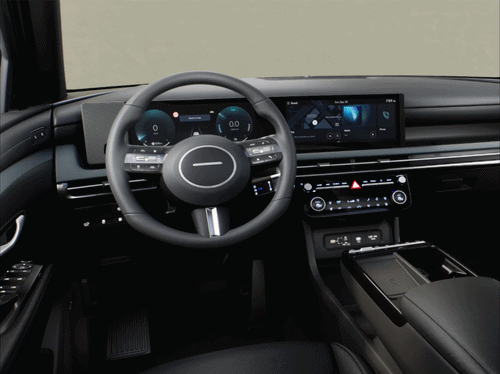 Volante y panel digital del Hyundai TUCSON. 