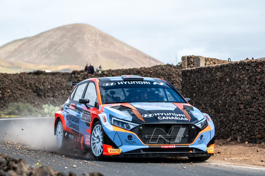 Yoday Betancort cumple con su cometido en su debut con el i20 N Rally2 de Hyundai Canarias