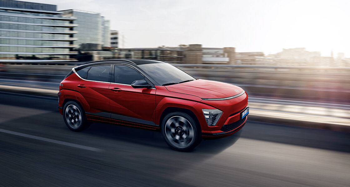 The all-new KONA Electric in the city