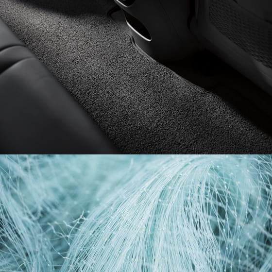 ioniq 6 menggunakan jaring penangkap ikan untuk karpet interior