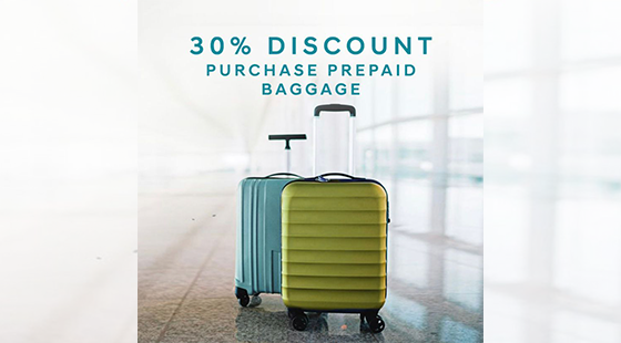 Enjoy Garuda 30% Discount Vouchers to Purchase Prepaid Baggage