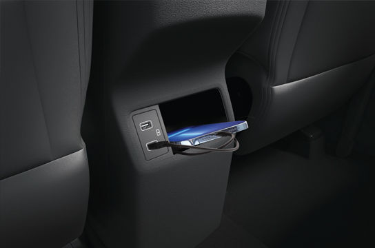 Center Console Rear Storage with USB Port
