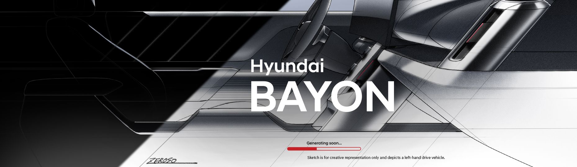 Hyundai BAYON concept design sketch featuring advanced SUV design language, futuristic mobility innovation, and next-generation Hyundai intelligent SUV styling