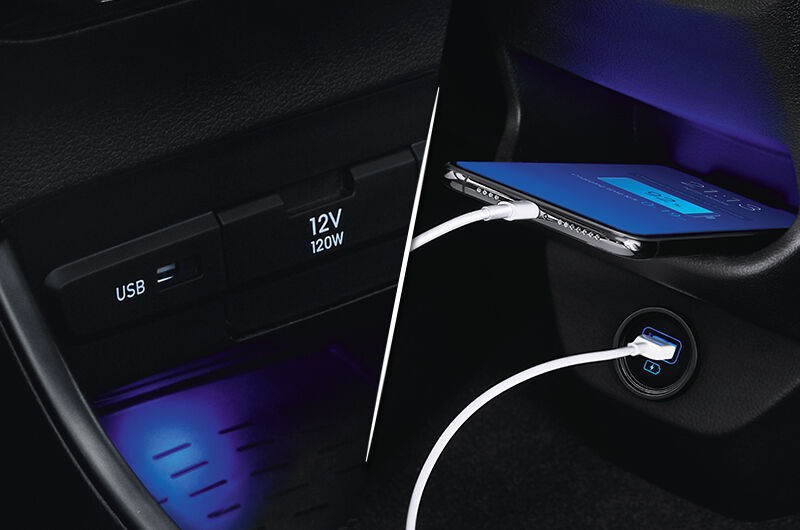 Front & rear USB charger