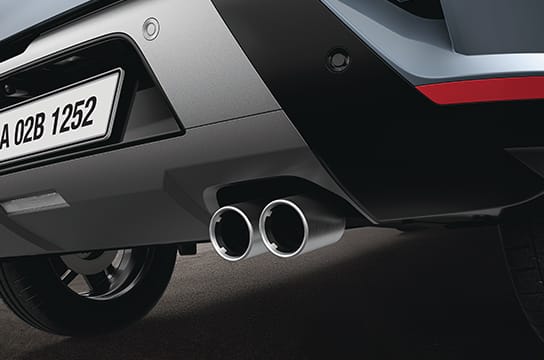 Twin tip exhaust