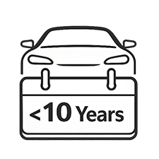 less than 10 years old