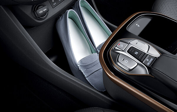 Storage space in center console
