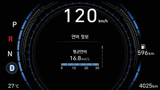 버추얼 클러스터 (7인치 컬러 LCD) –  COMFORT/SMART mode(blue) 