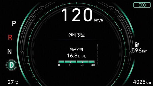 버추얼 클러스터 (7인치 컬러 LCD) – ECO mode(Green)