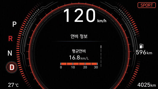 버추얼 클러스터 (7인치 컬러 LCD) –  SPORT mode(Red)
