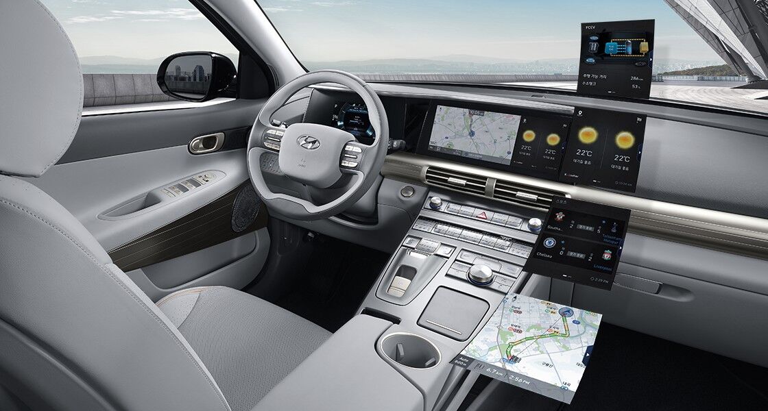 Integrated display of slimline dashboard 