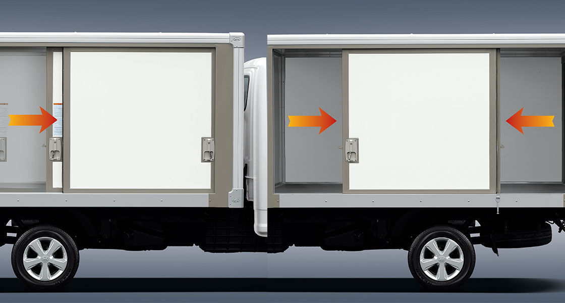 Sliding door for low built-in truck (optional) ※Installed on the passenger seat side