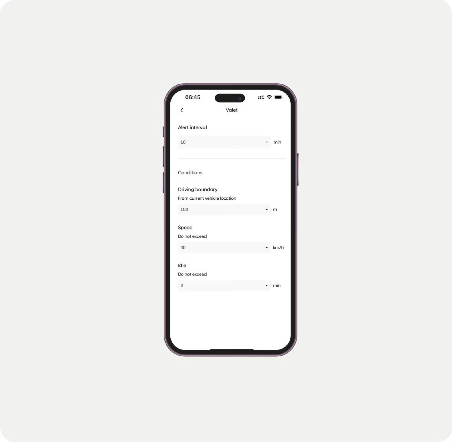 تنبيه وضع صف السيارة