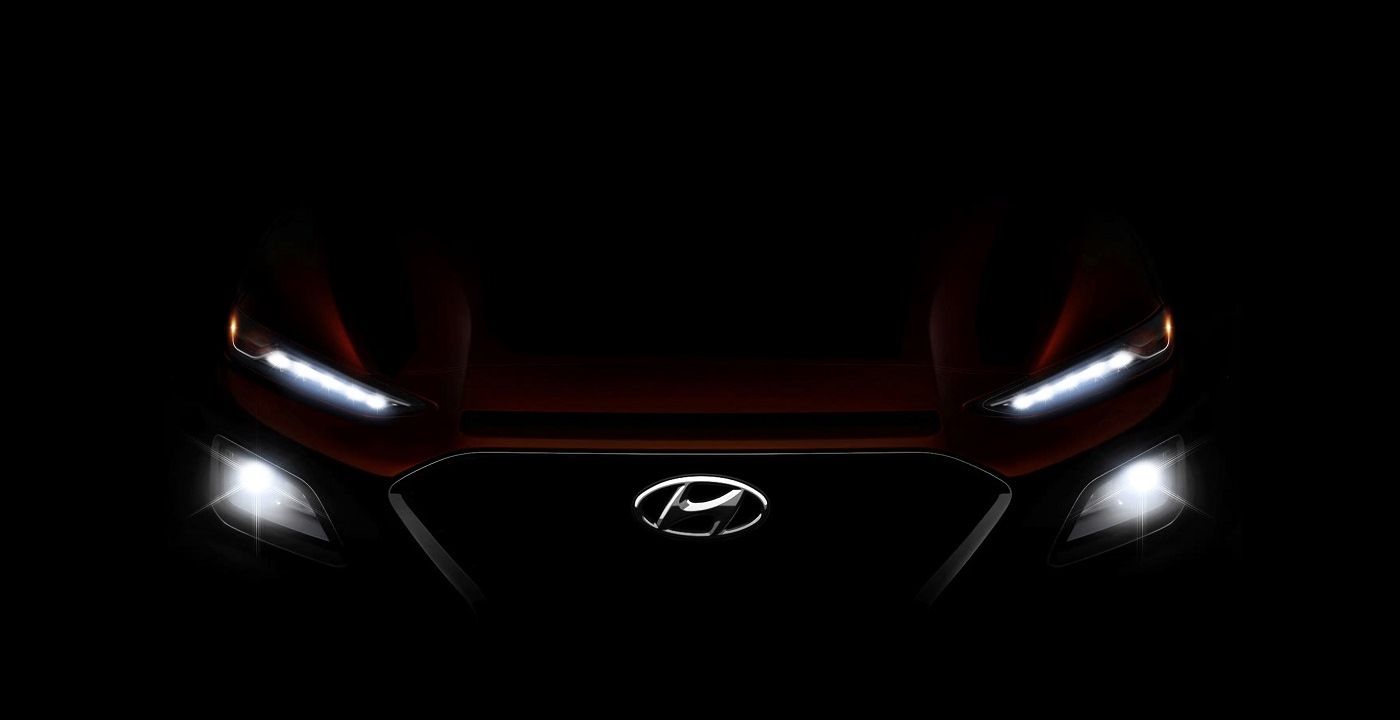 Closer view at the front part of Hyundai car with its logo and grille