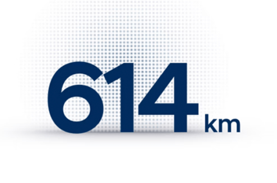 614 km d’autonomie