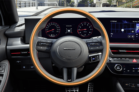 Volant chauffant gainé de cuir