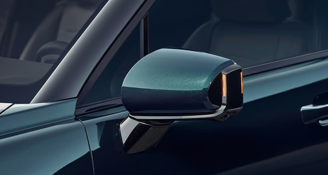 Close-up of the Side Mirrors (LED Turn Indicators)