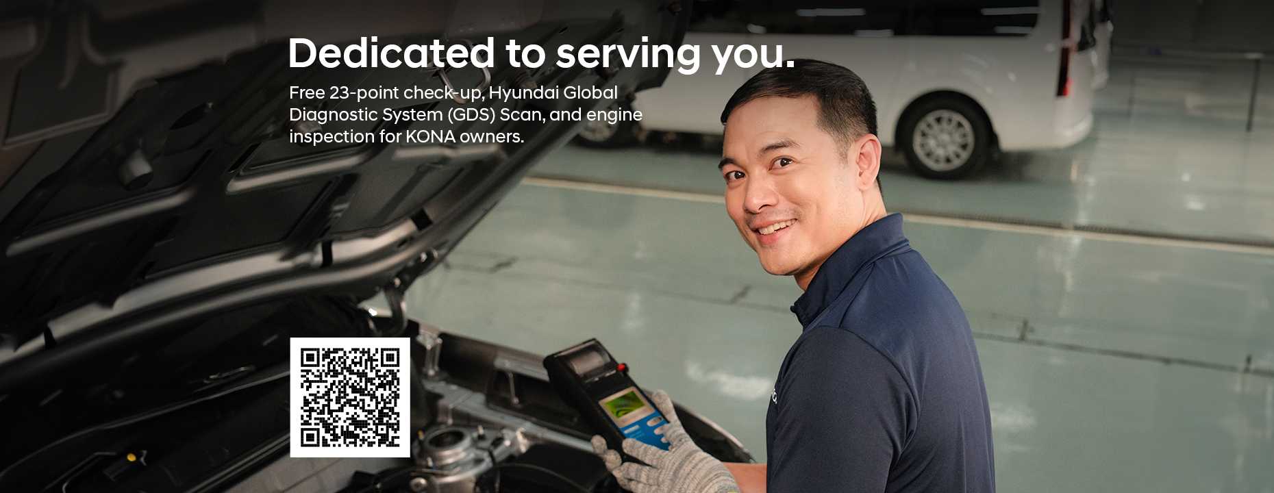 Image of a man servicing a Hyundai vehicle