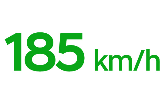Top speed 185 km/h