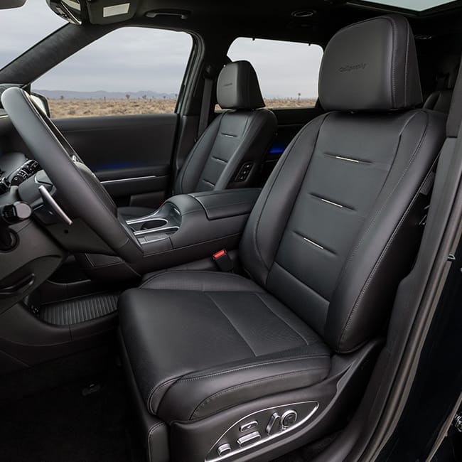 Close up of the front-row seat