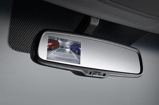 Rear camera display system on rear view mirror