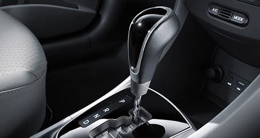 Interior view from the driver's seat with both backseats folded