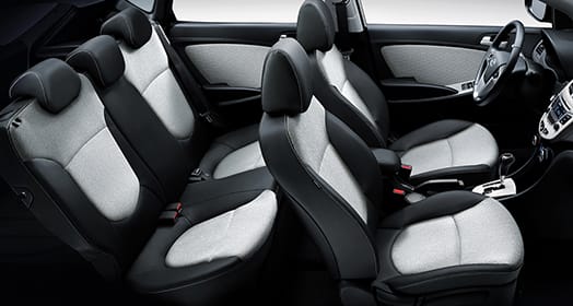 Panoramic view of black interior from side top viewpoint