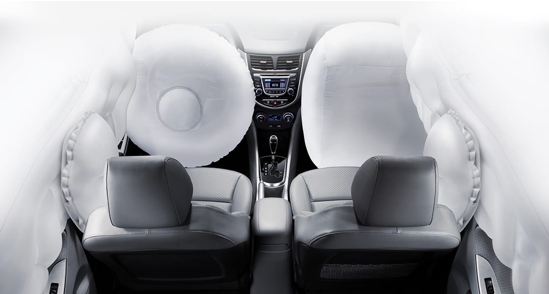 Airbags simulated around the front seats