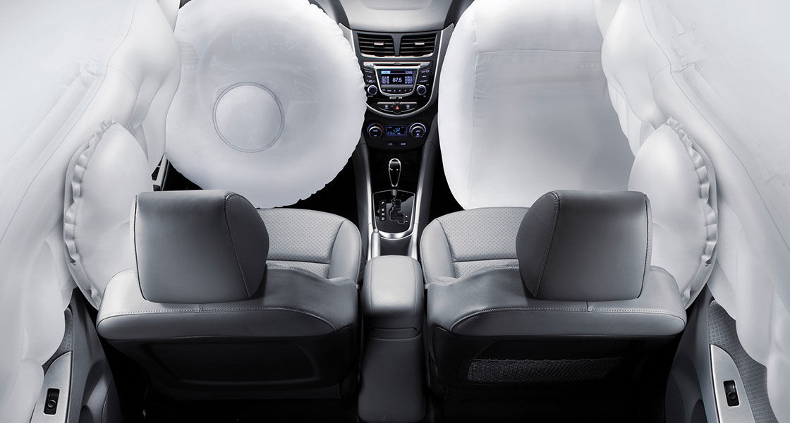 Airbags simulated around the front seats