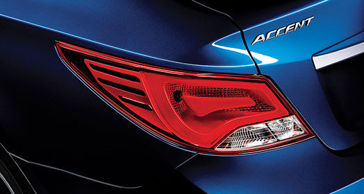 Left side of backlight on the rear of Accent