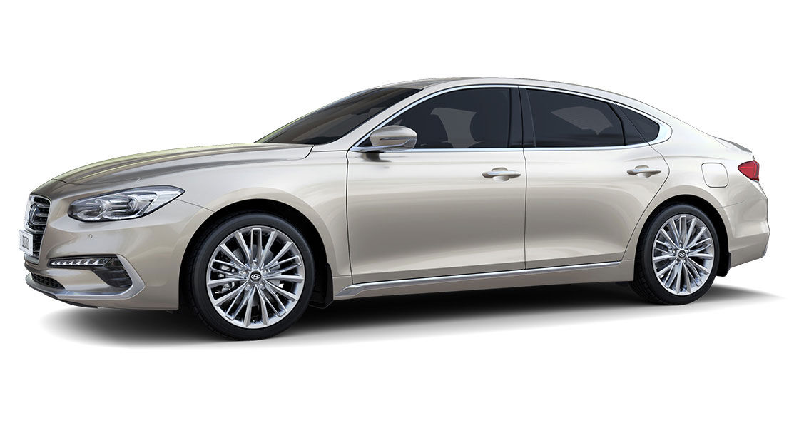 Left side view of luminous beige Azera