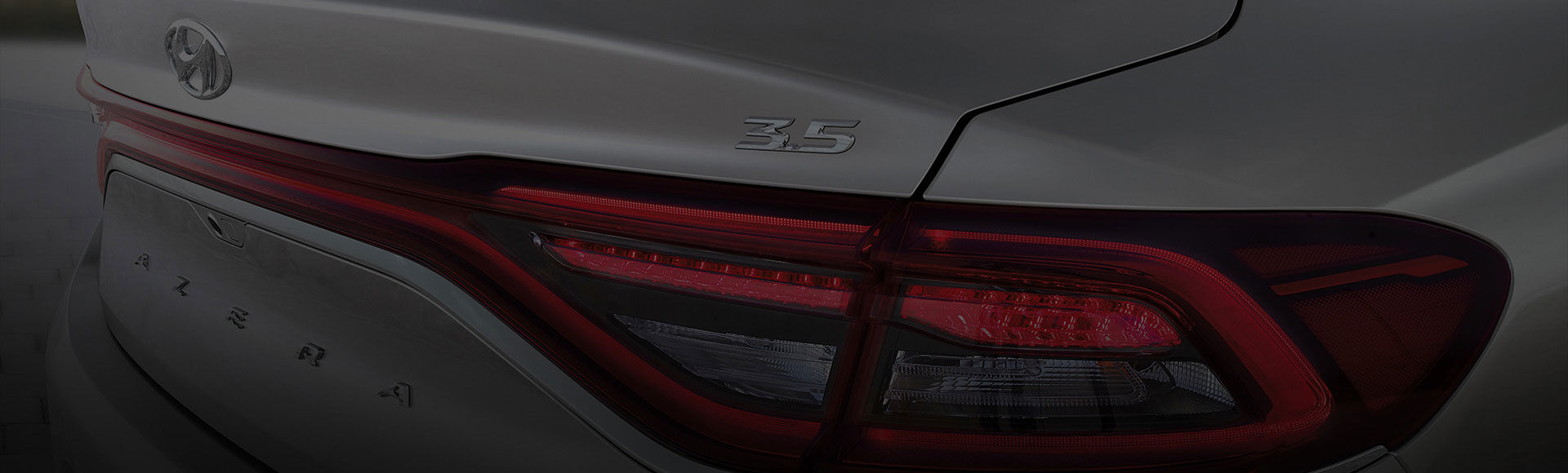 Rear view of luminous Azera on the road