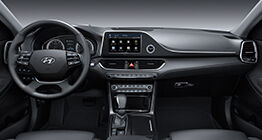 Front view of black mono tone interior