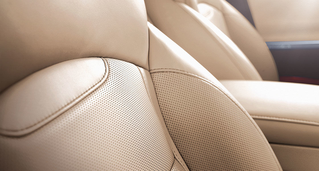 View of prime Nappa leather seats