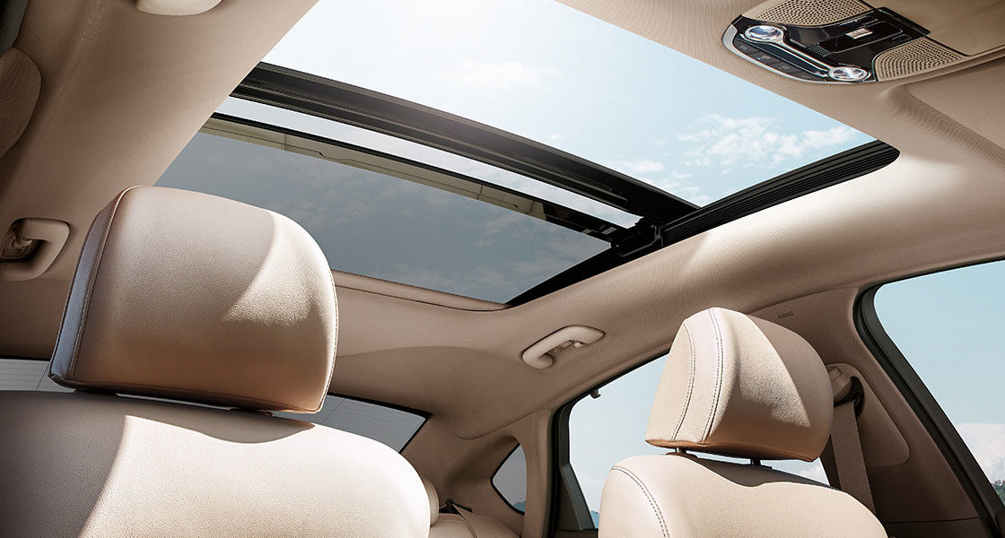 Panorama sunroof on a clear day
