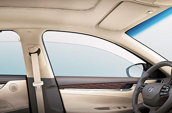 Side view of interior solar glass