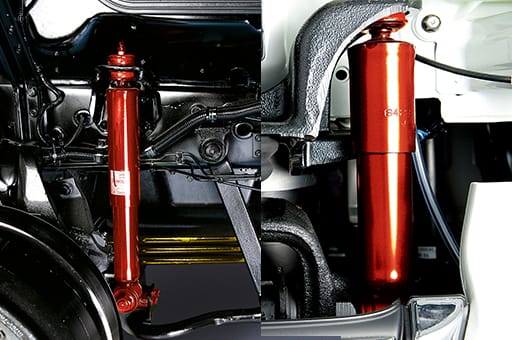 image of red shock absorber part